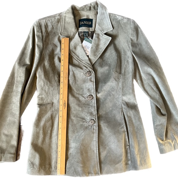 NWT DANIER suede nubuck blazer M Sage green - Picture 9 of 11